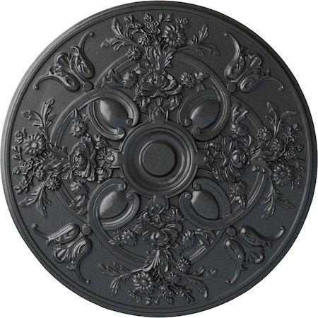 Ekena Millwork Baile Ceiling Medallion (Fits Canopies up to 6"), Hand-Painted Pewter, 31 1/4"OD x 2 1/4"P CM31BAPES